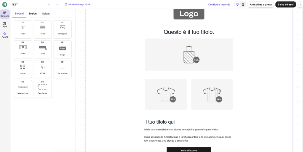 Creazione campagne email