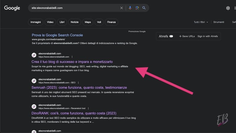 operatore di ricerca site