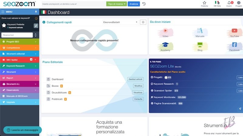 Seozoom dashboard Seozoom dashboard