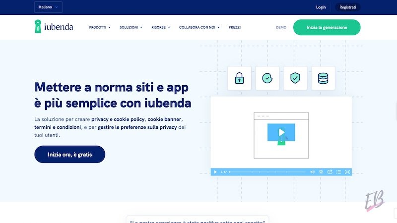 Iubenda homepage