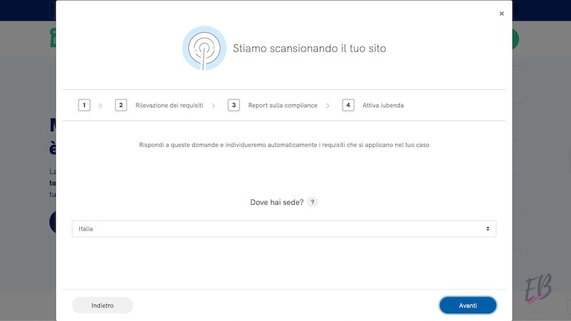 Iubenda scansione sito web
