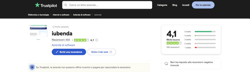 recensioni iubenda